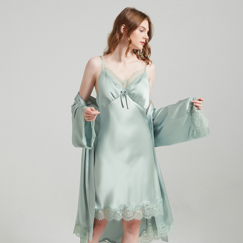 Setelan Baju Tidur Sutra Mulbe - Robe Silk Women ulasan dan harga