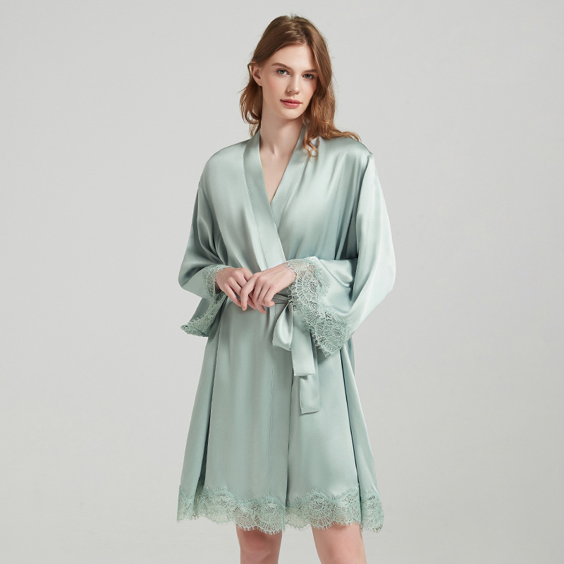 Setelan Baju Tidur Sutra Mulbe - Robe Silk Women ulasan dan harga